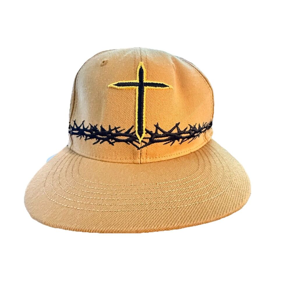 KitoWare Last Supper crown of thorns mustard yellow Fitted Size 7 1/8th baseball